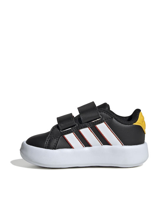 Grand Court Παιδικά Sneakers με Σκρατς Μαύρα