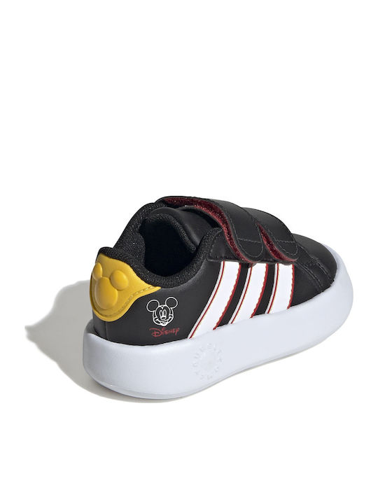 Grand Court Παιδικά Sneakers με Σκρατς Μαύρα