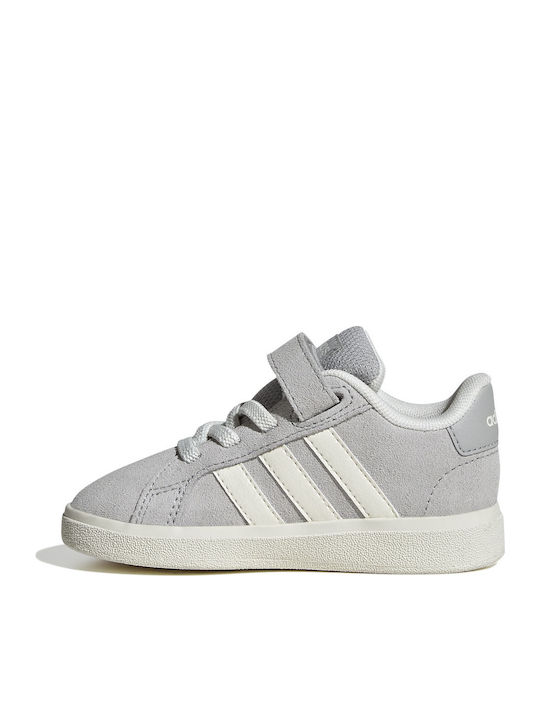 Grand Court 00s Kids Sneakers With Hoop & Loop Closure Gray
