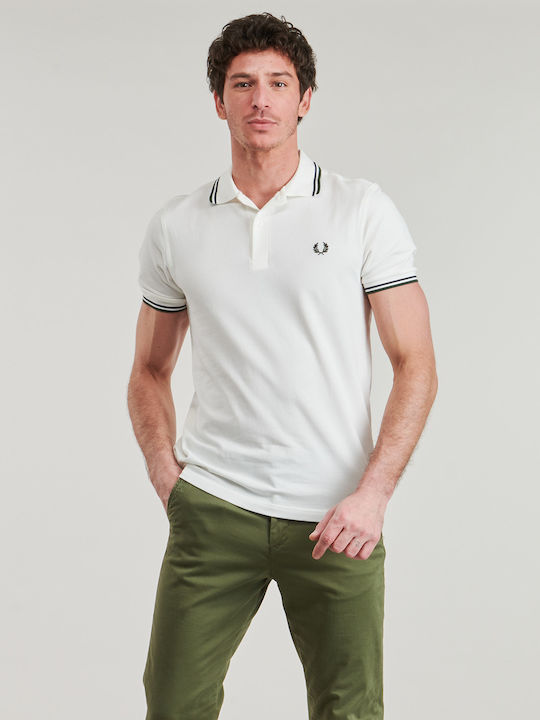 Herren Sportliche Kurzarm Polo Bluse Weiß