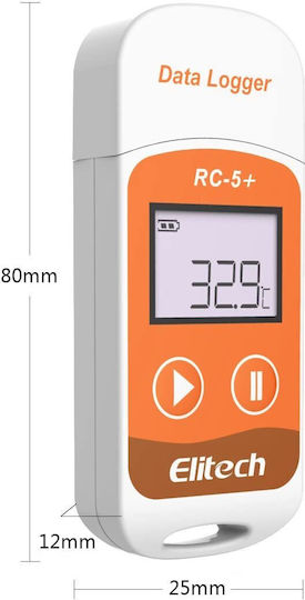 Elitech Rc-5+ Usb Thermometer Datenlogger Recorder 32000 Punkte Hohe Genauigkeit Pdf Direktbericht Lesung Rc-5+