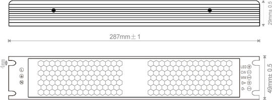 Baris Light LED-Netzteil 250w 12v 170-264vac Dali 295x59x29mm Ip20 W6011001-120