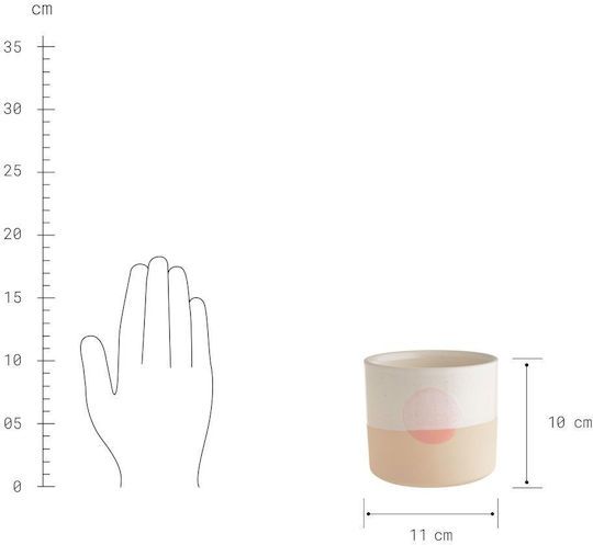 Sunset Plant Pot D11cm Beige Orange Beige Clay Diameter 11 Cm Height 10 Cm