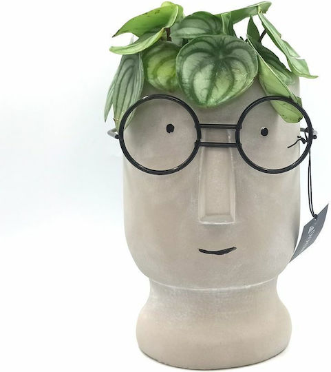 Κασπώ Κεραμικό Face Pot Διάμετρος 16cm X 22cm Ύψος