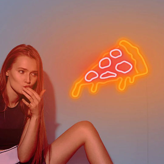 Lumină Neon Led de Perete Usb 40 X 25 X 0,55cm Pizza
