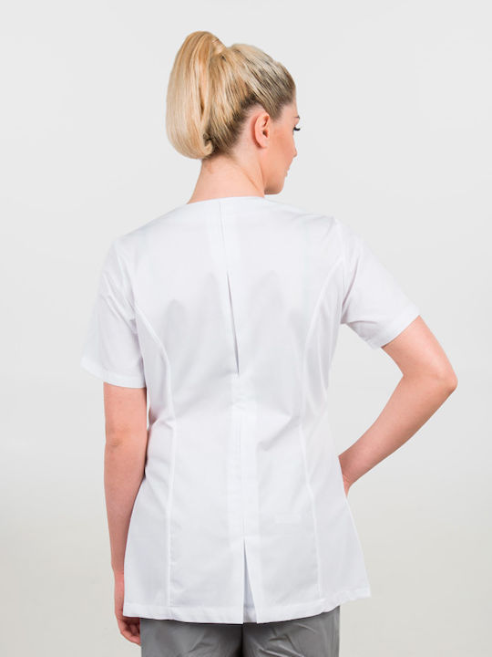 Women's Jacket White Grey Zipper 2051.17 White Grey