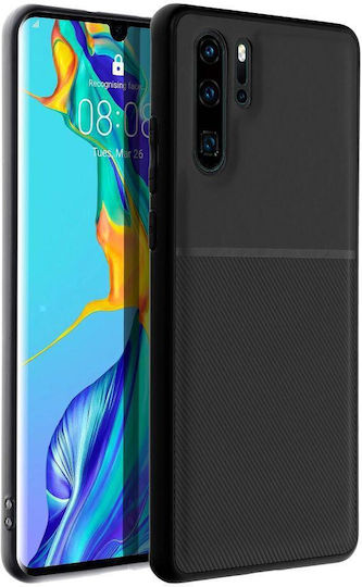 Forcell Umschlag Rückseite Silikon / Kunststoff Schwarz (Huawei P30 Pro)