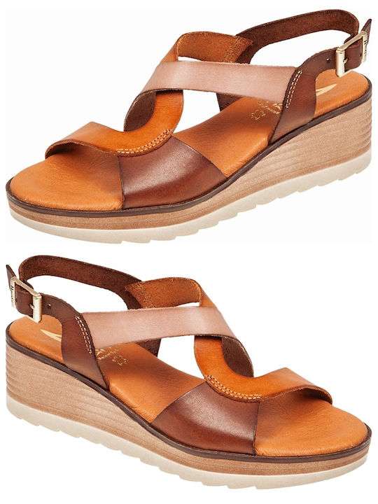 Women's Leather Platform Shoes Tabac Brown