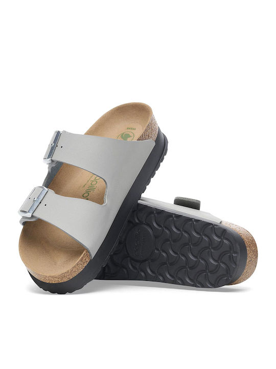 Arizona Flache Sandalen für Damen Anatomisch in Gray Farbe Schmal Passform