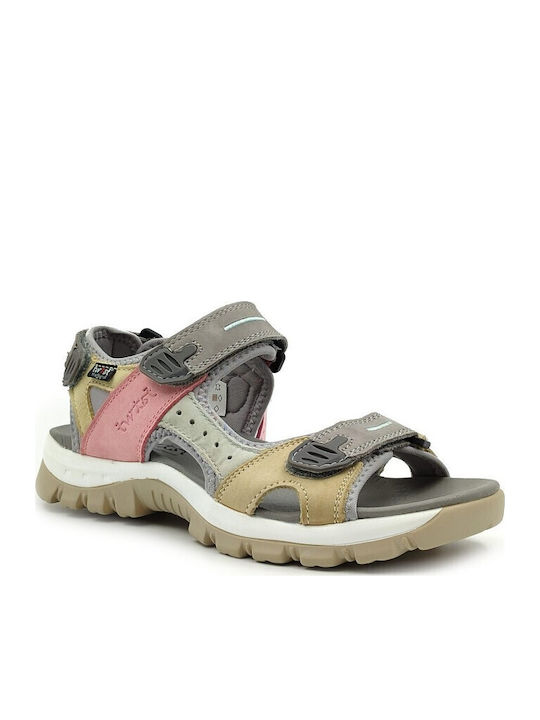 Δερμάτινα Γυναικεία Ανατομικά Σανδάλια Sporty Multi Grey