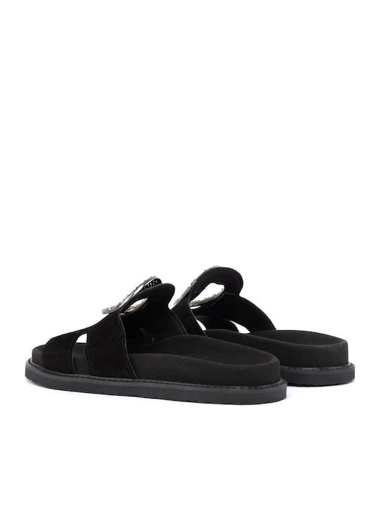 Women's Flat Sandals in Black Color