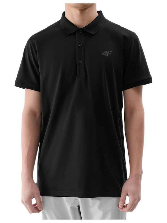 Polo Kurzarm Herrenbluse Schwarz