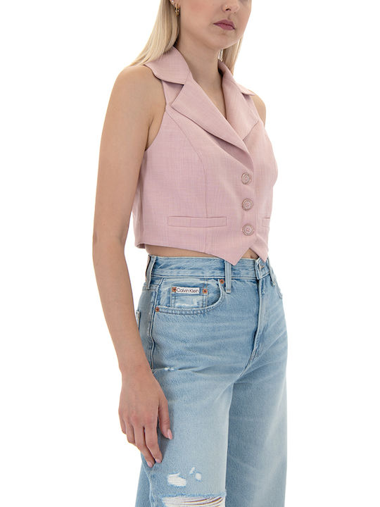 Women's Pink Knitted Vest