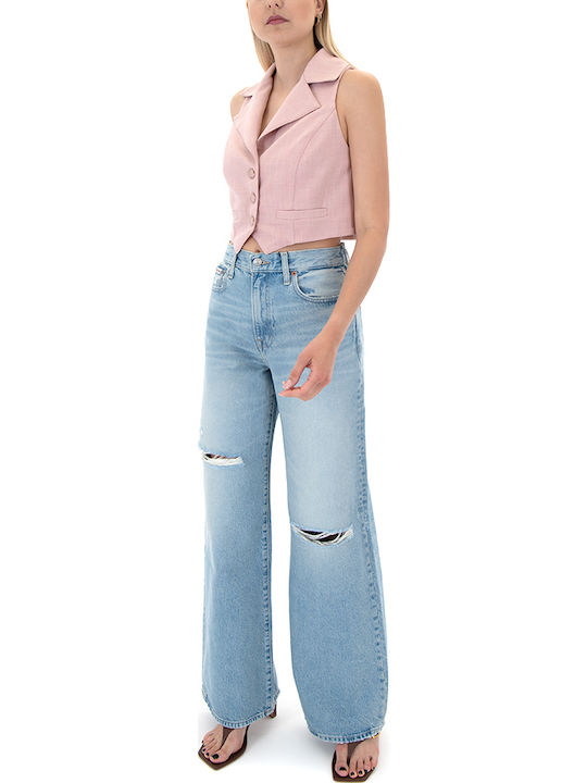 Women's Pink Knitted Vest