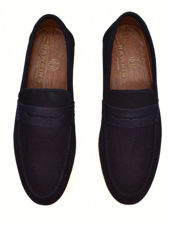 Leder Herren Mokassins in Blau Farbe