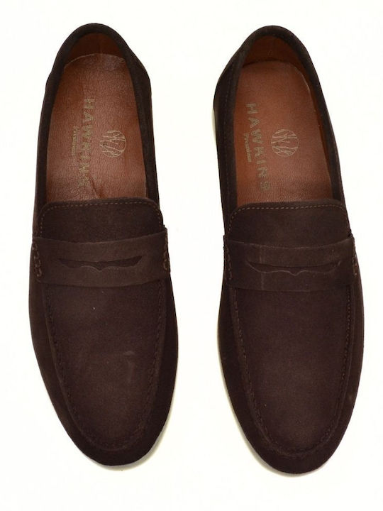 Suede Ανδρικά Μοκασίνια σε Καφέ Χρώμα