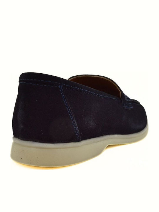 Leder Herren Mokassins in Blau Farbe