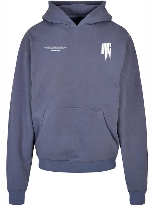 Long Women's Sweatshirt Hooded Vintage Blue