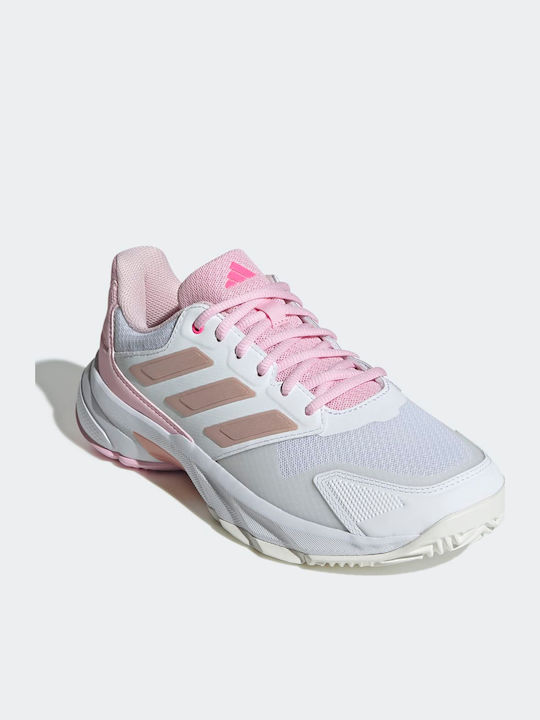 adidas Courtjam Control 3 Ftwr Γυναικεία Παπούτσια Τένις Λευκά
