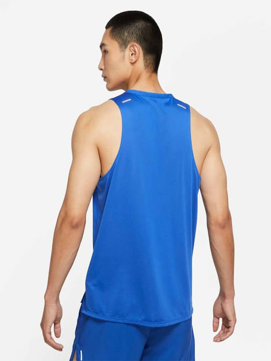 Nike Running Rise 365 Dri-Fit Short Sleeve Men's Blouse Blue