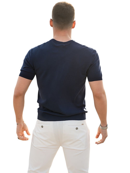 Short Sleeve Blue Blouse