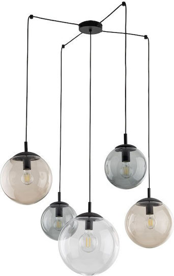TK Lighting Κρεμαστό Φωτιστικό Ασημί για 7 Λαμπτήρες E27