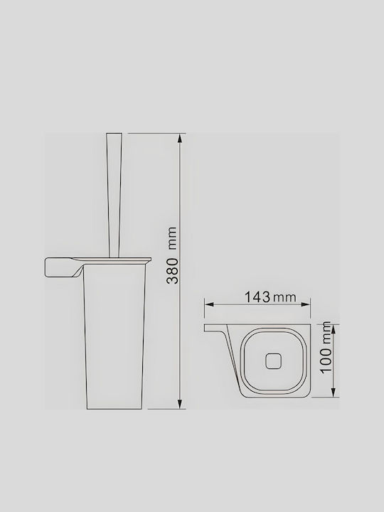 Inter Ceramic Keramik Badezimmer Toilettenbürste Gray