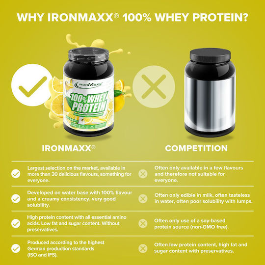IronMaxx 100% Whey Protein Whey with Flavor Lemon Yoghurt 900gr
