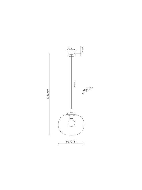 TK Lighting Κρεμαστό Φωτιστικό Λευκό με Ντουί E27 35x35εκ.