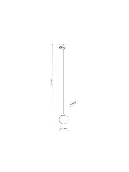 TK Lighting Κρεμαστό Φωτιστικό Μαύρο Ράγα με Ντουί G9 120x120εκ.