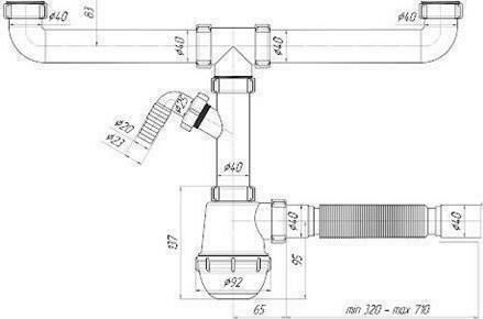 Aniplast Kitchen Siphon Ani Plast Ld0100pleu Double Grease Trap Washing Machine Supply Without Valves