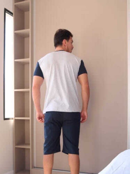 Rimoli Καλοκαιρινή Ανδρική Πιτζάμα Βαμβακερή Γκρι