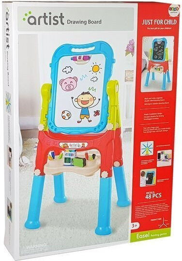 Lean Toys Πίνακας Μαγνητικός / Μαρκαδόρου / Μαυροπίνακας Επιδαπέδιος 58x58x58εκ.