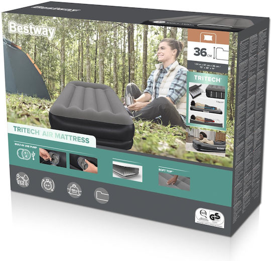 Bestway Aufblasbare Schlafmatratze Einzel 191x97x36εκ. Schwarz