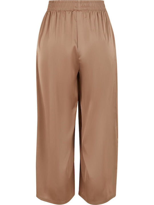 Γυναικεία Παντελόνα σε Loose Εφαρμογή Soft Taupe