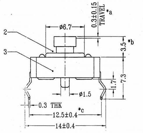 Fl7-025-12x12j-s Бутони H:7.0mm Kal Electronics