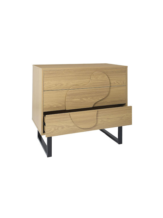 Bufet din Lemn & Metal cu Sertare Maro 90x49x79cm