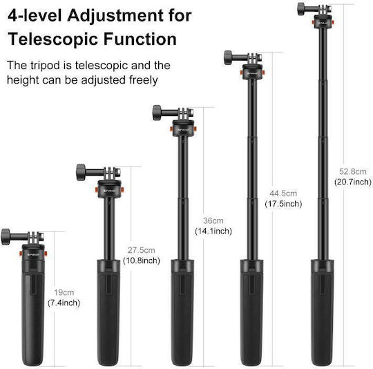 Puluz PU729B Selfie Stick Cell Phone Tripod Black