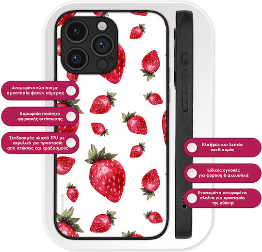 Sonique Fruit Series Case Motorola Moto E22 4G Strawberry 01