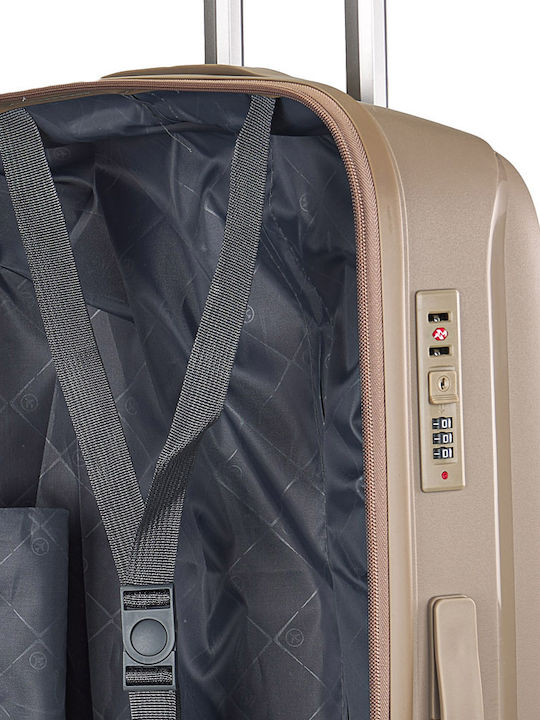 Xplorer Mittlerer Hartgepäckkoffer Beige mit 4 Rädern Höhe 65cm
