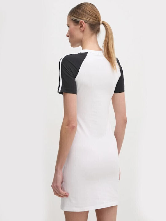 Καλοκαιρινό Mini Αθλητικό Φόρεμα Κοντομάνικο White/black
