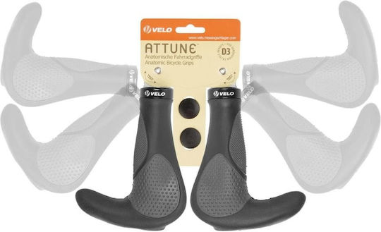 Velo D3 Bar 410461 Anatomic Bicycle Handlebar Grips in Gray Color