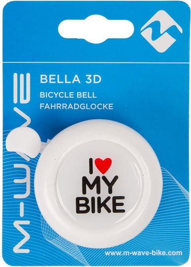 M-Wave I Love My Bike Children's Bicycle Bell White