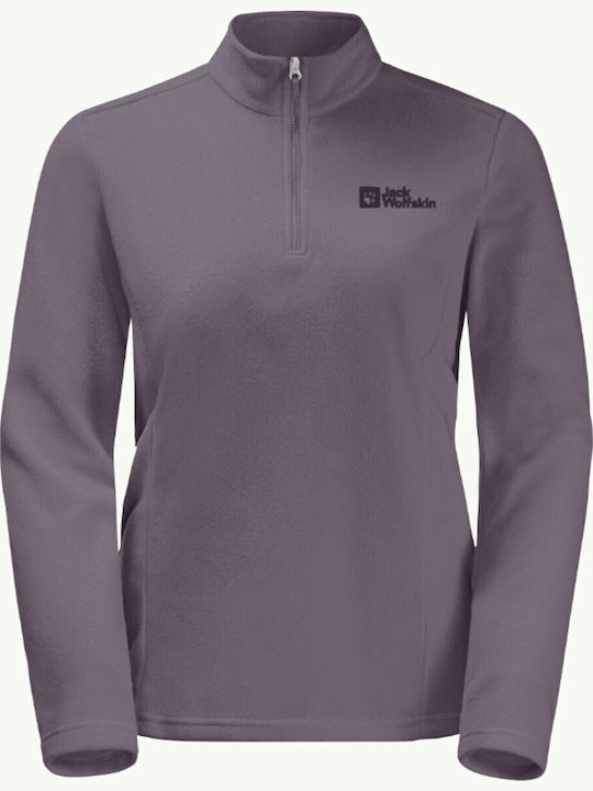 Γυναικεία Fleece Μπλούζα με Φερμουάρ Μωβ