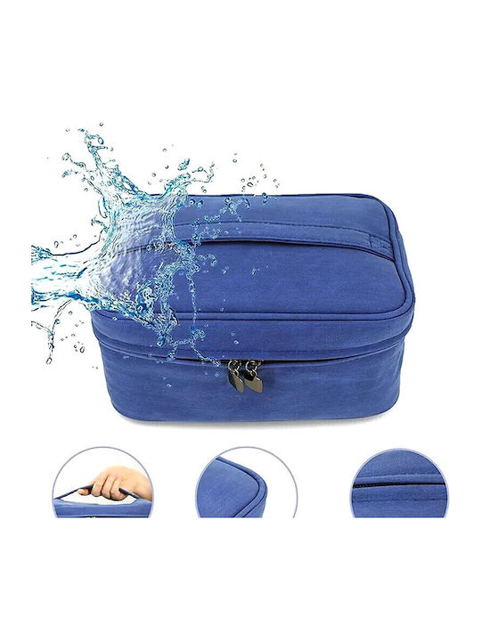 Unisex Νεσεσέρ Ταξιδίου Vtg Compact Blue – Αδιάβροχο Θήκες & Διπλό Φερμουάρ