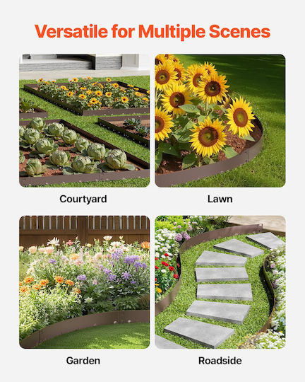 Vevor Metal Garden Border in Brown Color 39xcm