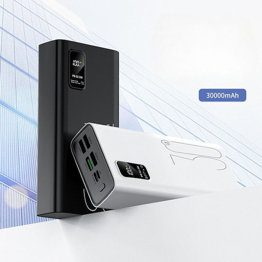 ET-Q8 Power Bank 30000mAh 22.5W with 4 USB-A Ports and USB-C Port Power Delivery White
