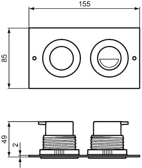 Ideal Standard Septa Pro P2 Flush Plate for Dual Flush Toilets Inox