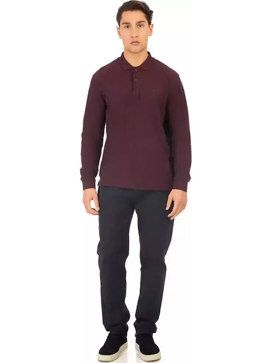 Polo Μπλούζα Μακρυμάνικη Aubergine