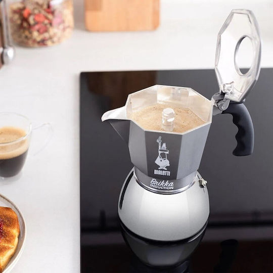 Bialetti Stovetop Espresso Pot for 4 Cups Gray
